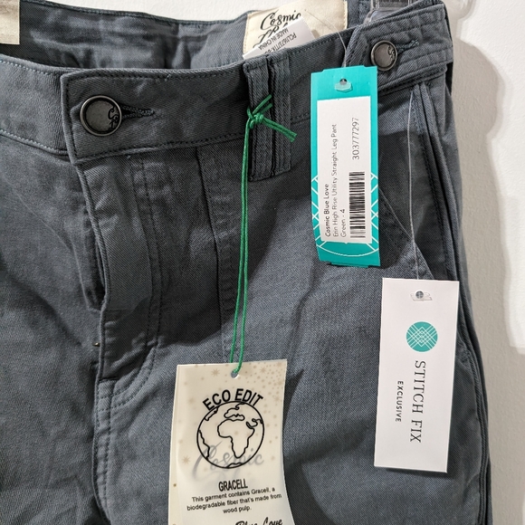 🌸 Cosmic Blue Erin High Rise Utility Pant Size 27T NWT STITCH FIX - Picture 2 of 13